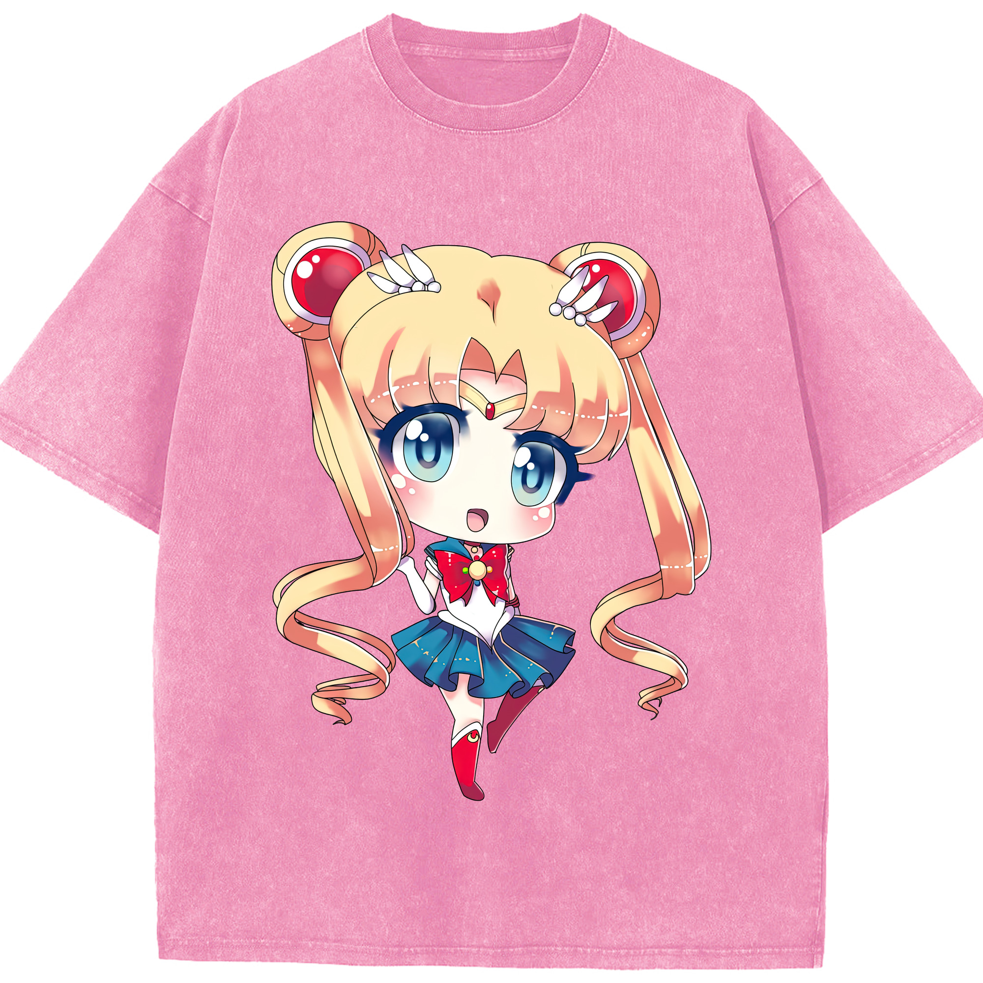（画像用） 美少女戦士セーラームーン 月野 うさぎ つきの うさぎ Sailor Moon Tsukino Usagi 綿100% ヴィンテージ風 半袖Tシャツ（フロントプリント）
